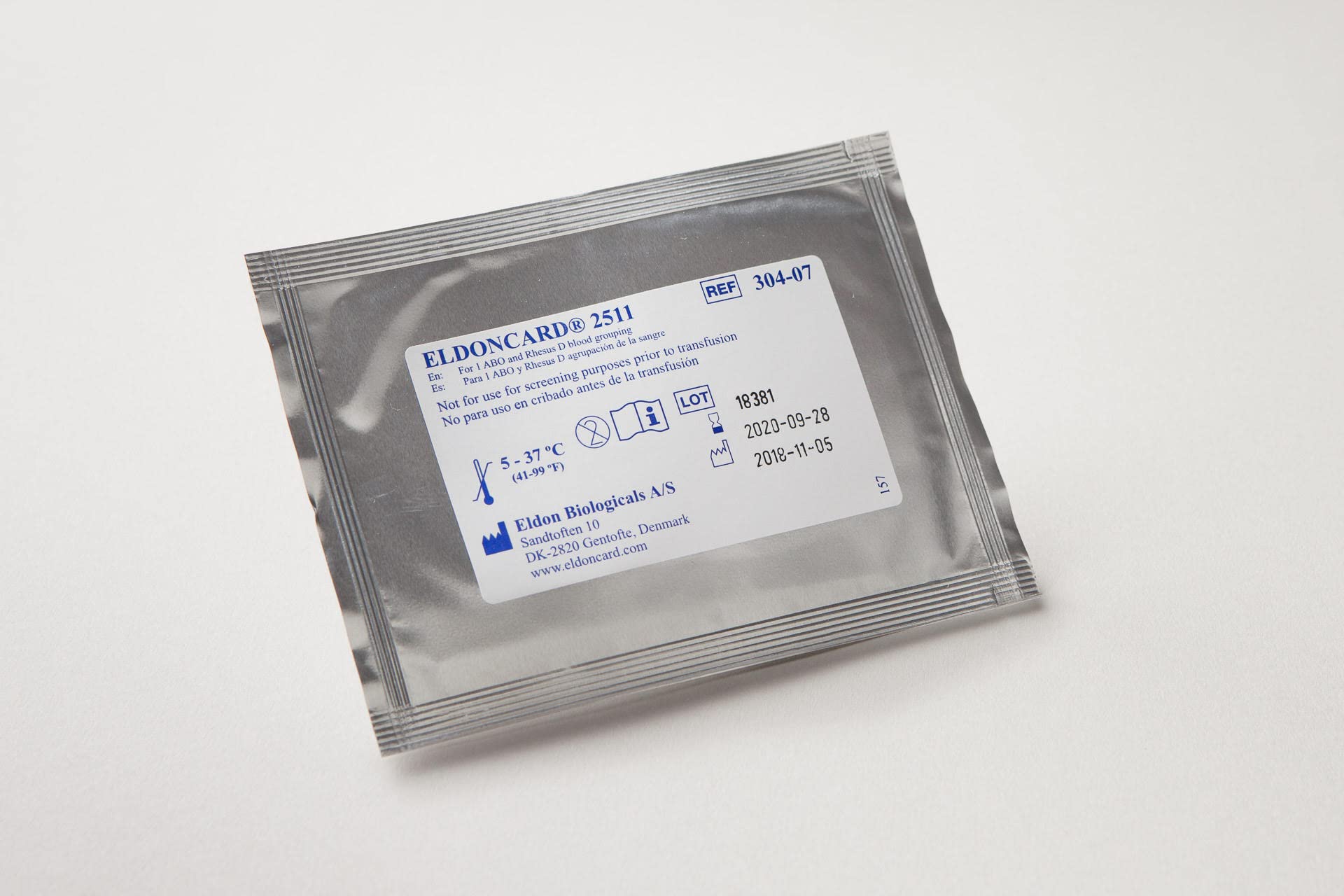 Rh positive negative typing in Eldoncard Blood Type Test