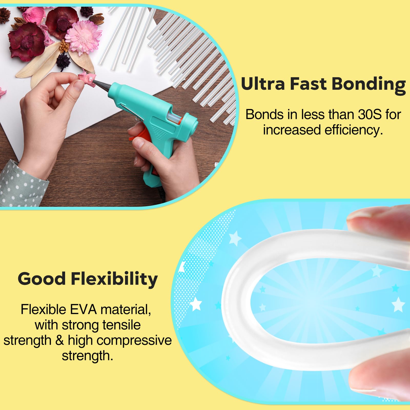 Safe non-toxic hot glue sticks for home and classroom use
