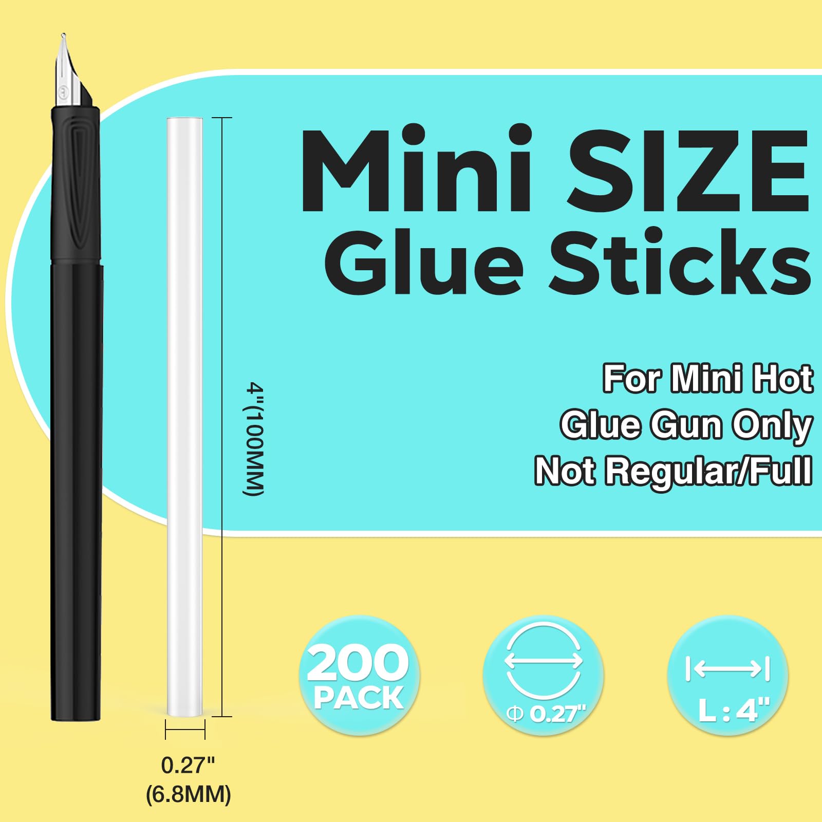 200 pack multipurpose hot glue sticks for kids and adults