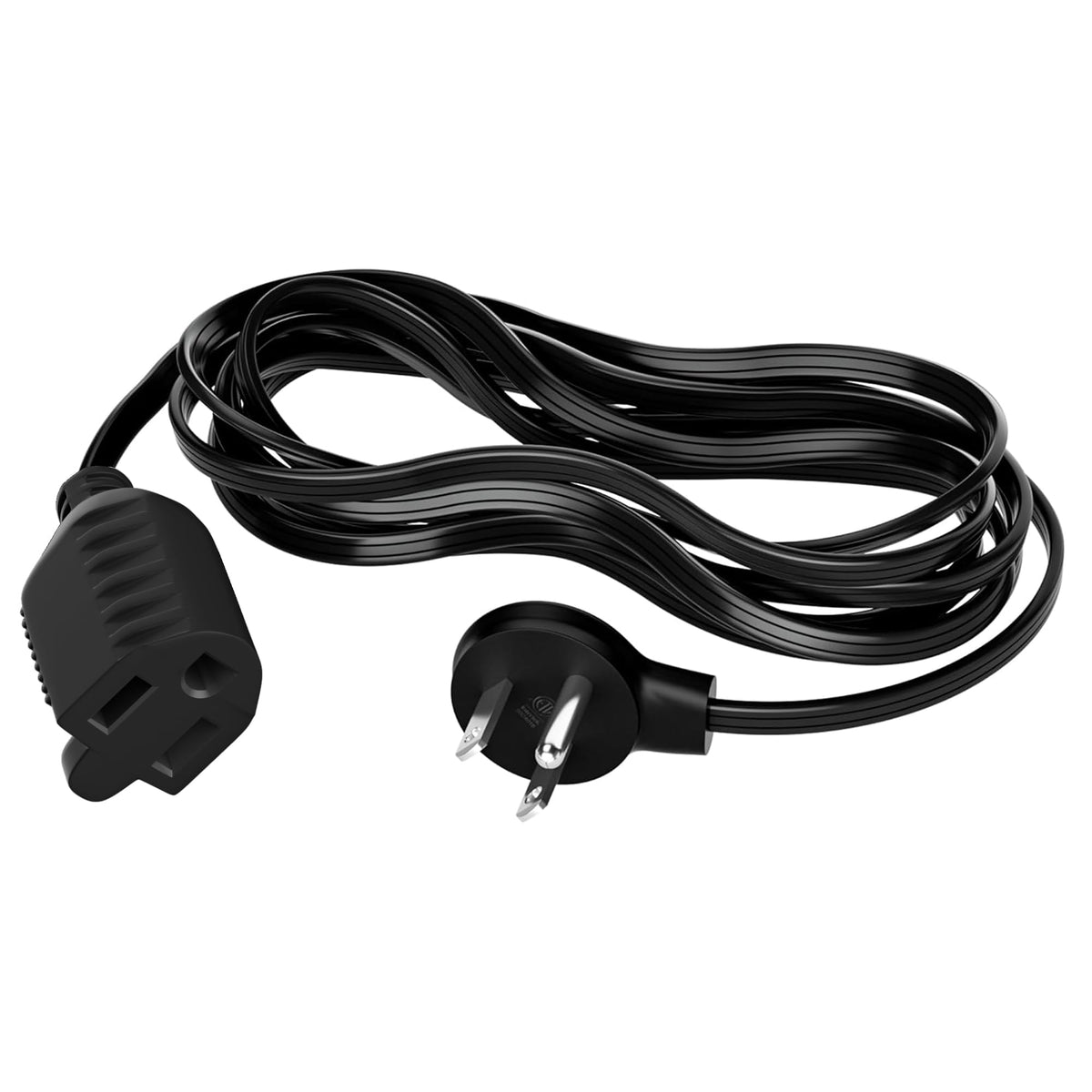 Elecan flat plug extension cord 12ft with angled plug design