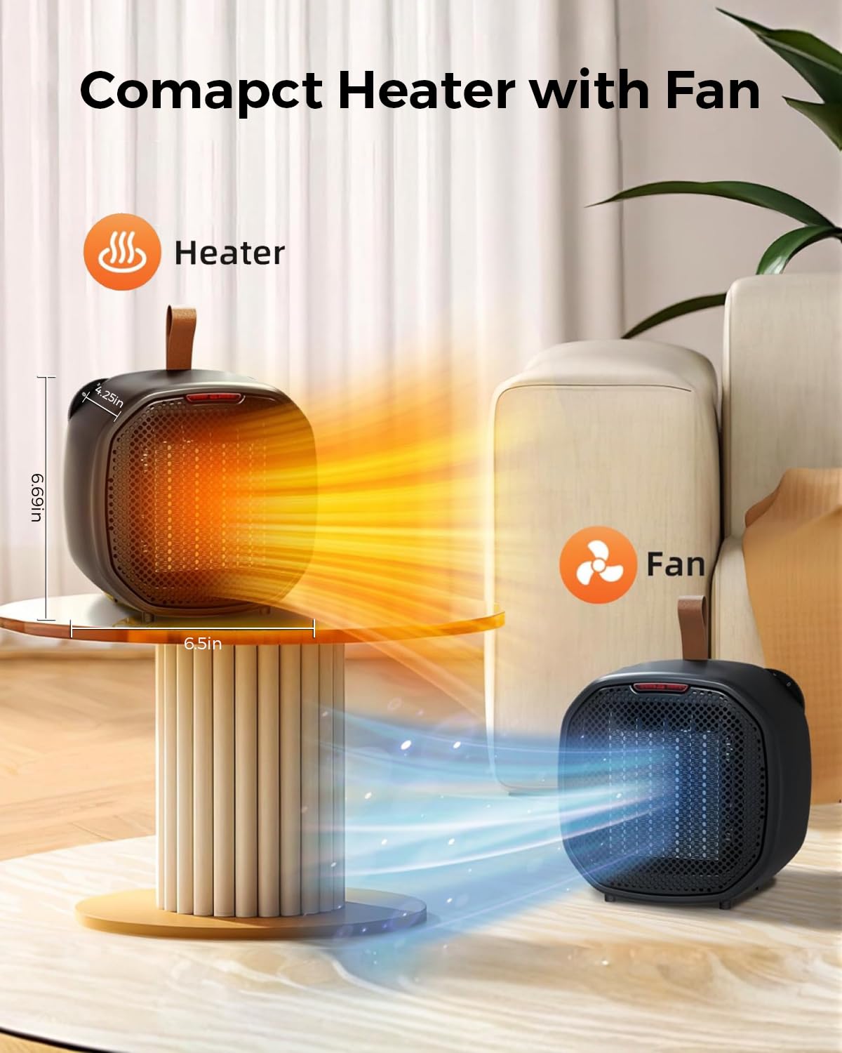 Compact lightweight heater under 2 lbs for office