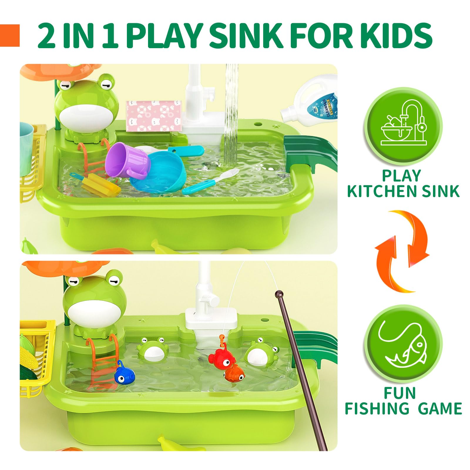 Pupu Pig kitchen play sink toy with accessories and play food