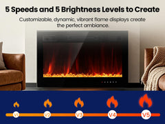 remote control and LED touch screen on realSmart fireplace 36