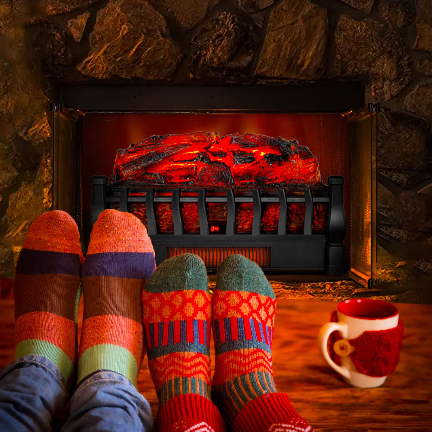 Electric Fireplace Logs Inserts Heater suitable for home and office decor