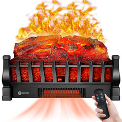 Electric Fireplace Logs Inserts Heater black exterior