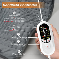 Heating pad with six heat settings for customizable warmth