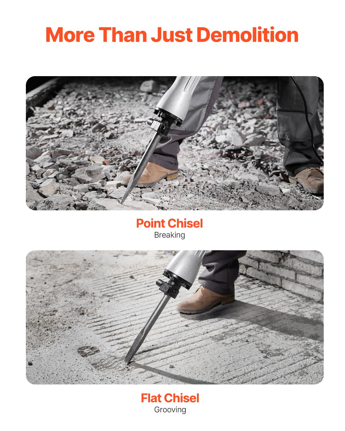 Electric jackhammer 1350 BPM close up with bit holder