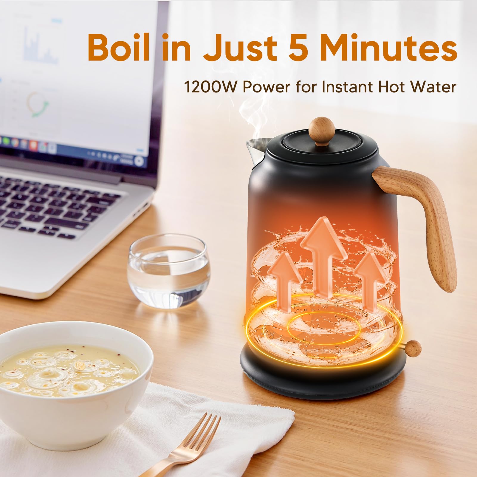 Electric Kettle pouring from any angle with base