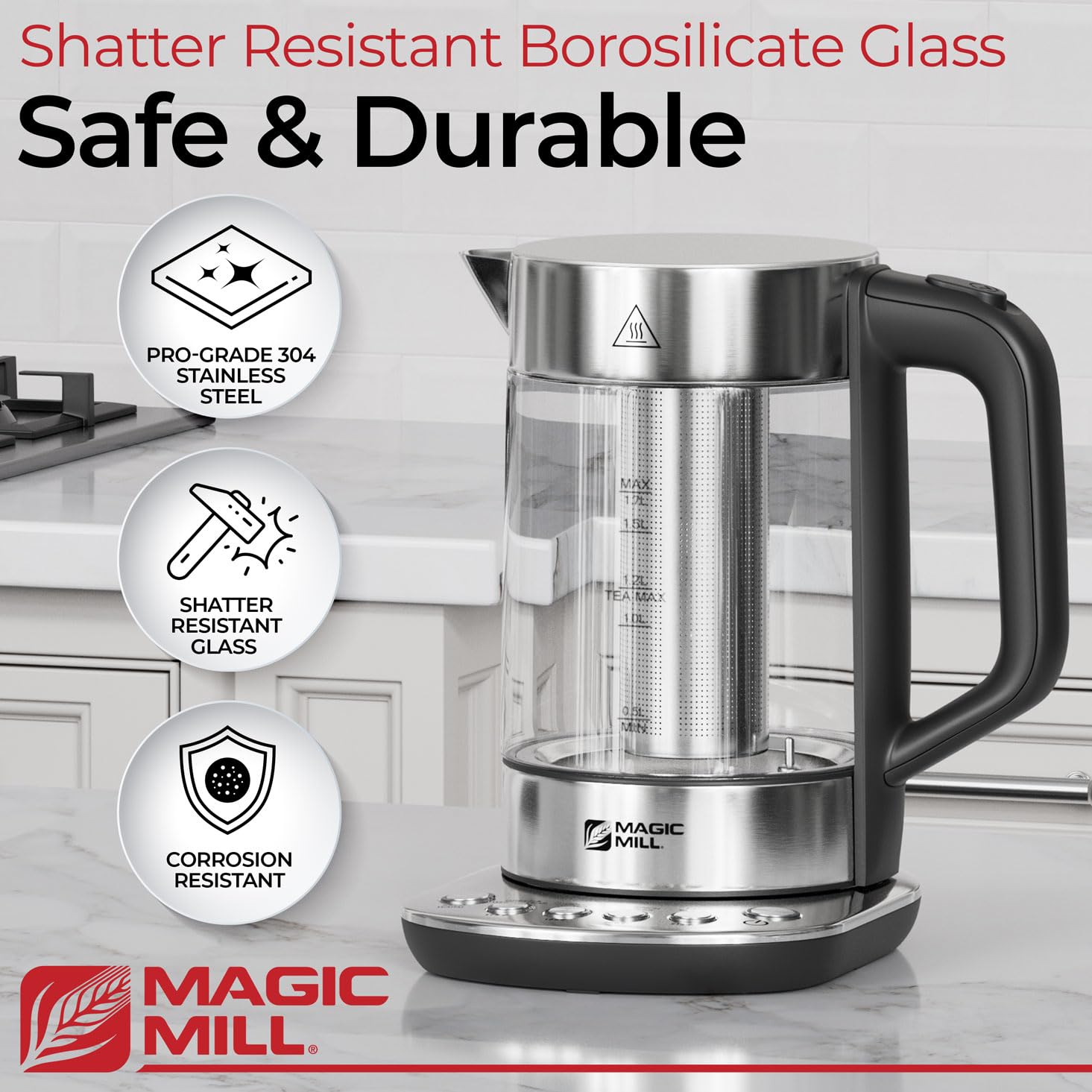 Removable infuser for plastic-free brewing in kettle