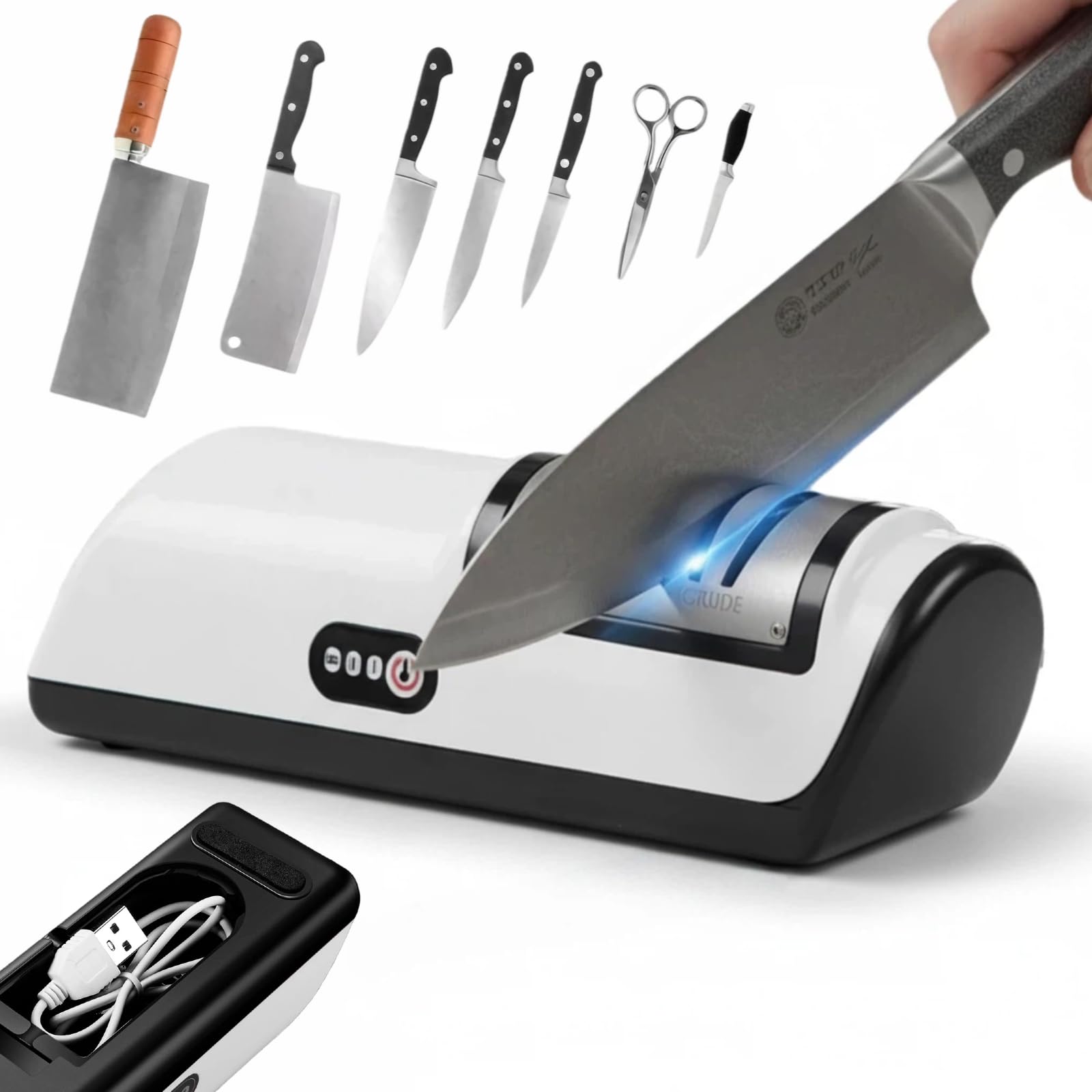 Electric Knife Sharpener compact cordless design
