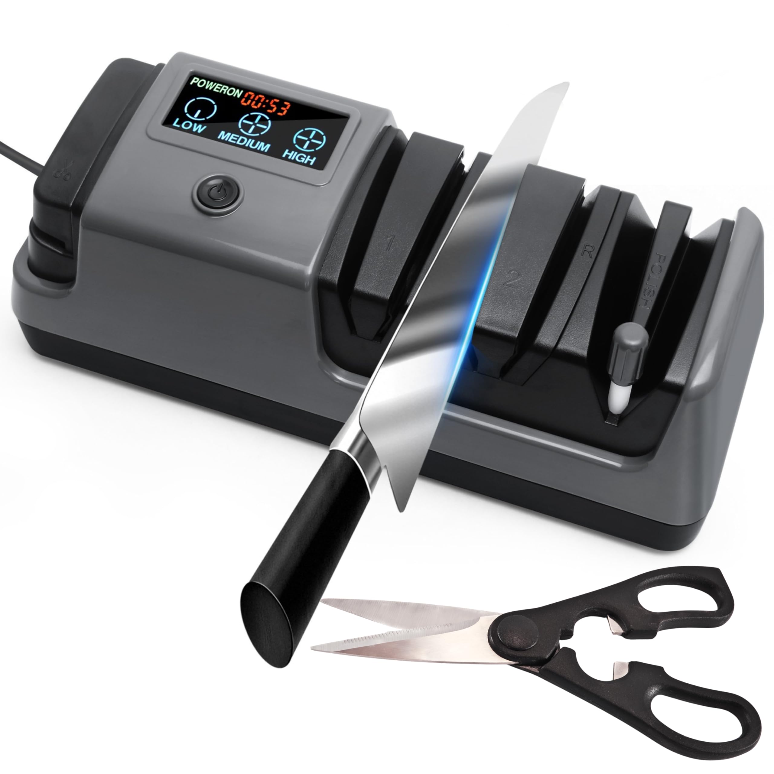 Electric knife sharpener knives slot image