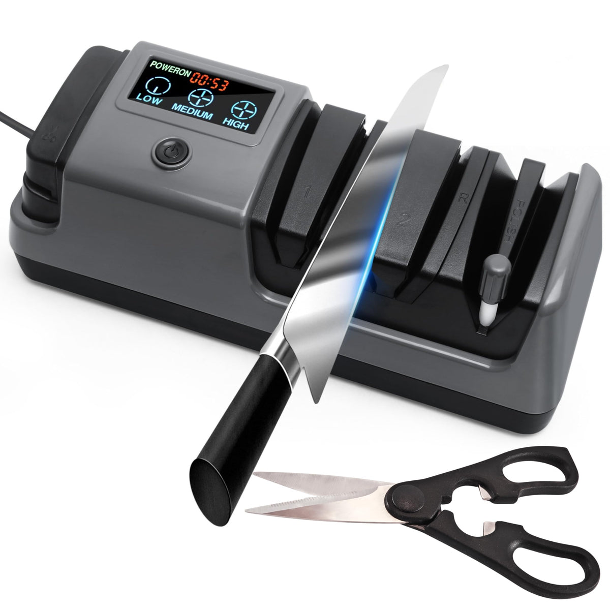 Electric knife sharpener knives slot image