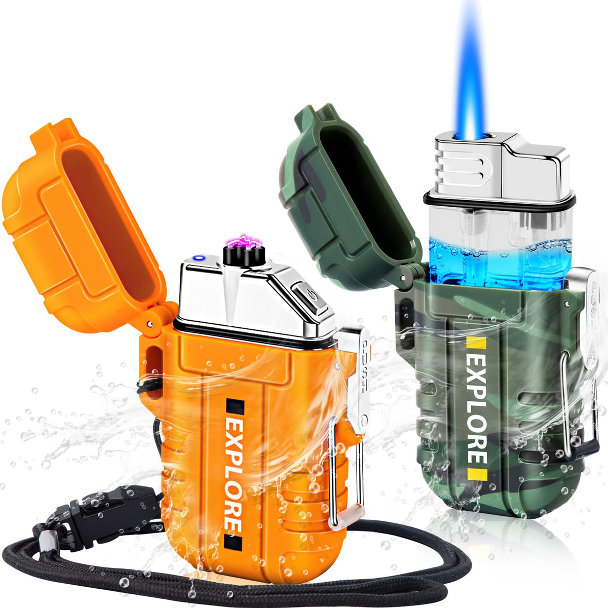 Electric Plasma Lighter shown with USB cable