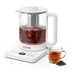 Electric Tea Kettle with Infuser white glass body 1.5L