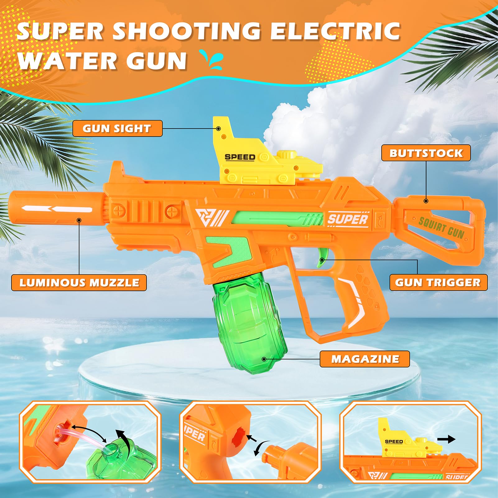 Optic sight accessory for Ultimate Battle Blaster orange gun