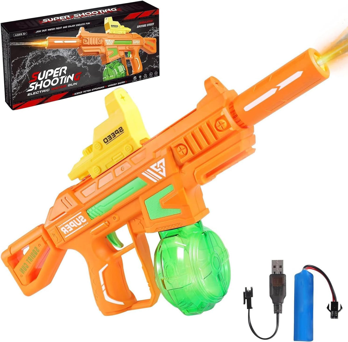 Electric Water Gun Ultimate Battle Blaster orange finish product image