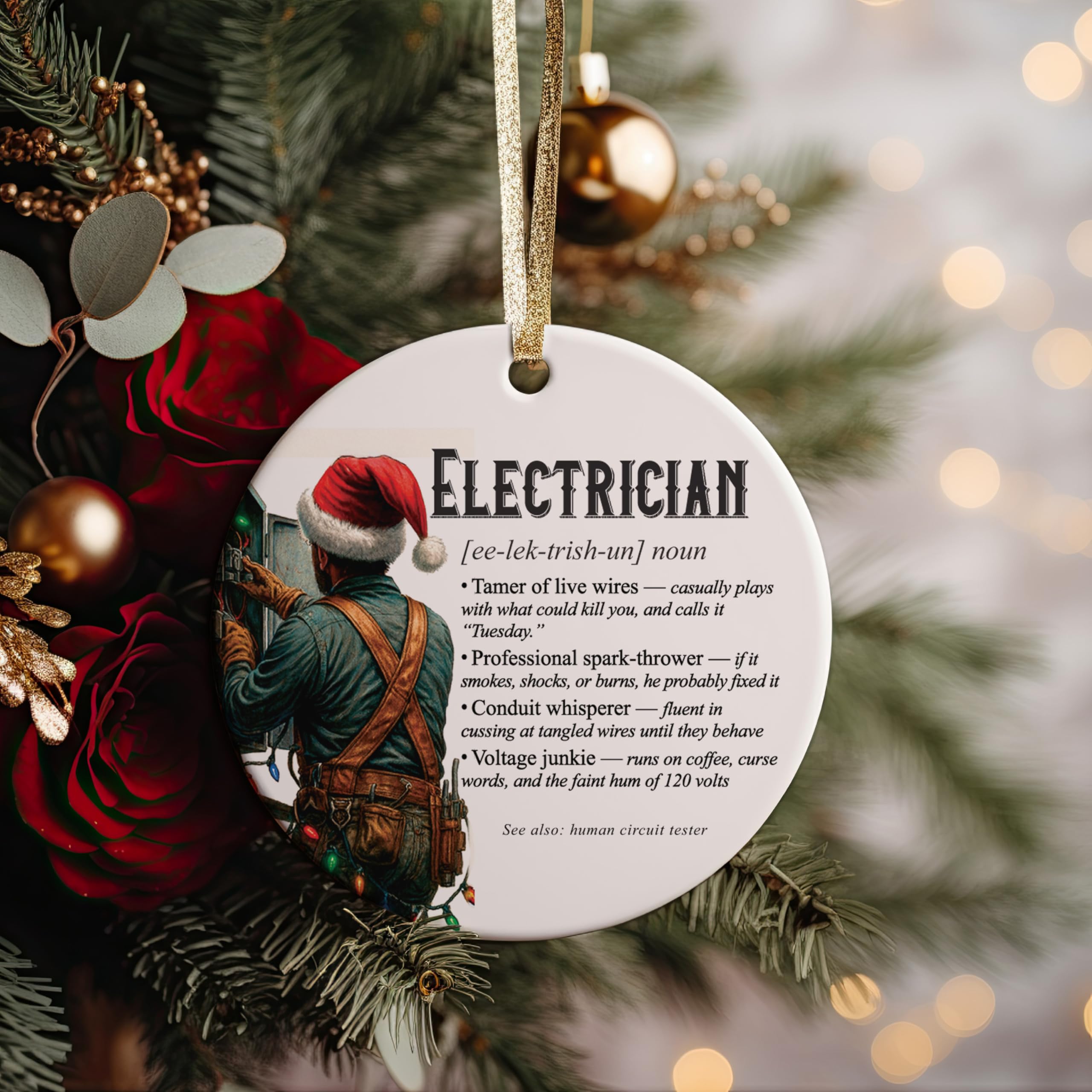 Lineman electrician ornament image