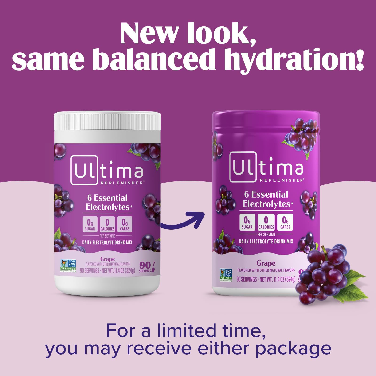Grape flavored electrolyte powder mix for daily hydration