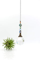 Elegant handmade crystal suncatcher close up 40mm