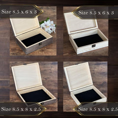 Elegant wooden keepsake box close up