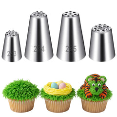 Elegaperma Grass Piping Tip 4pcs stainless steel set packaging
