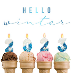 Birthday party decor candle by Elekfx Snowflake Number 3