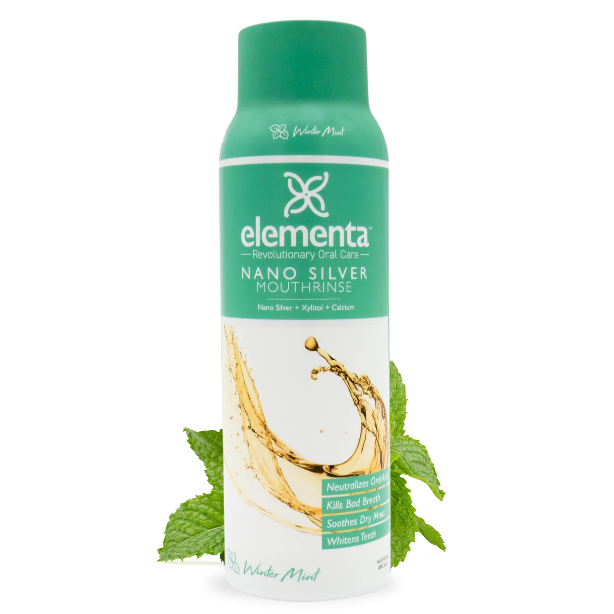 Elementa Silver Mouth Rinse Wintermint 20oz bottle