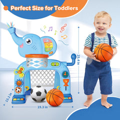 Elephant pattern toy for toddlers with rotating tails
