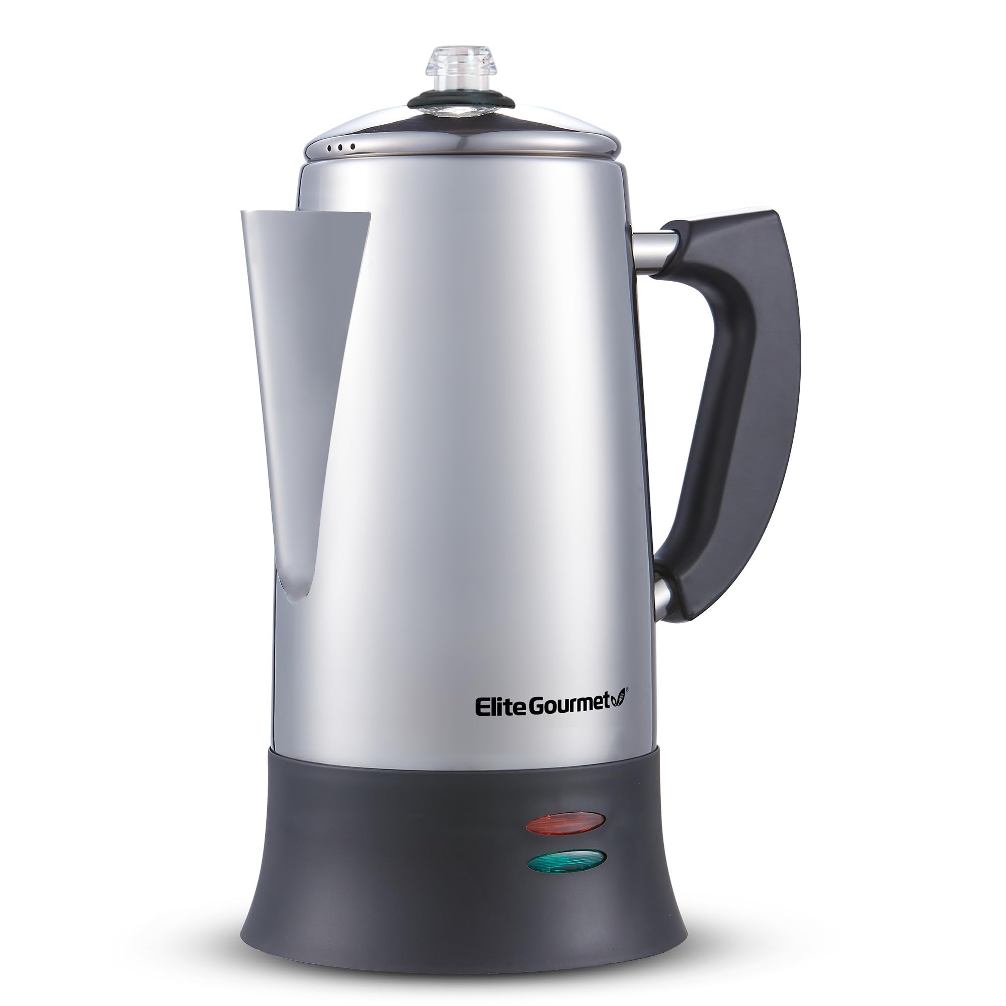Elite Gourmet 12-Cup Electric Coffee Percolator polished stainless steel body