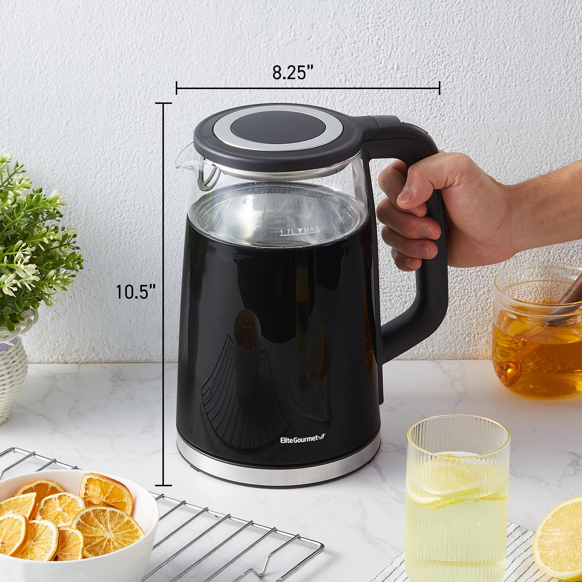 Fast heat 1100 watts for 1.7L Elite Gourmet kettle