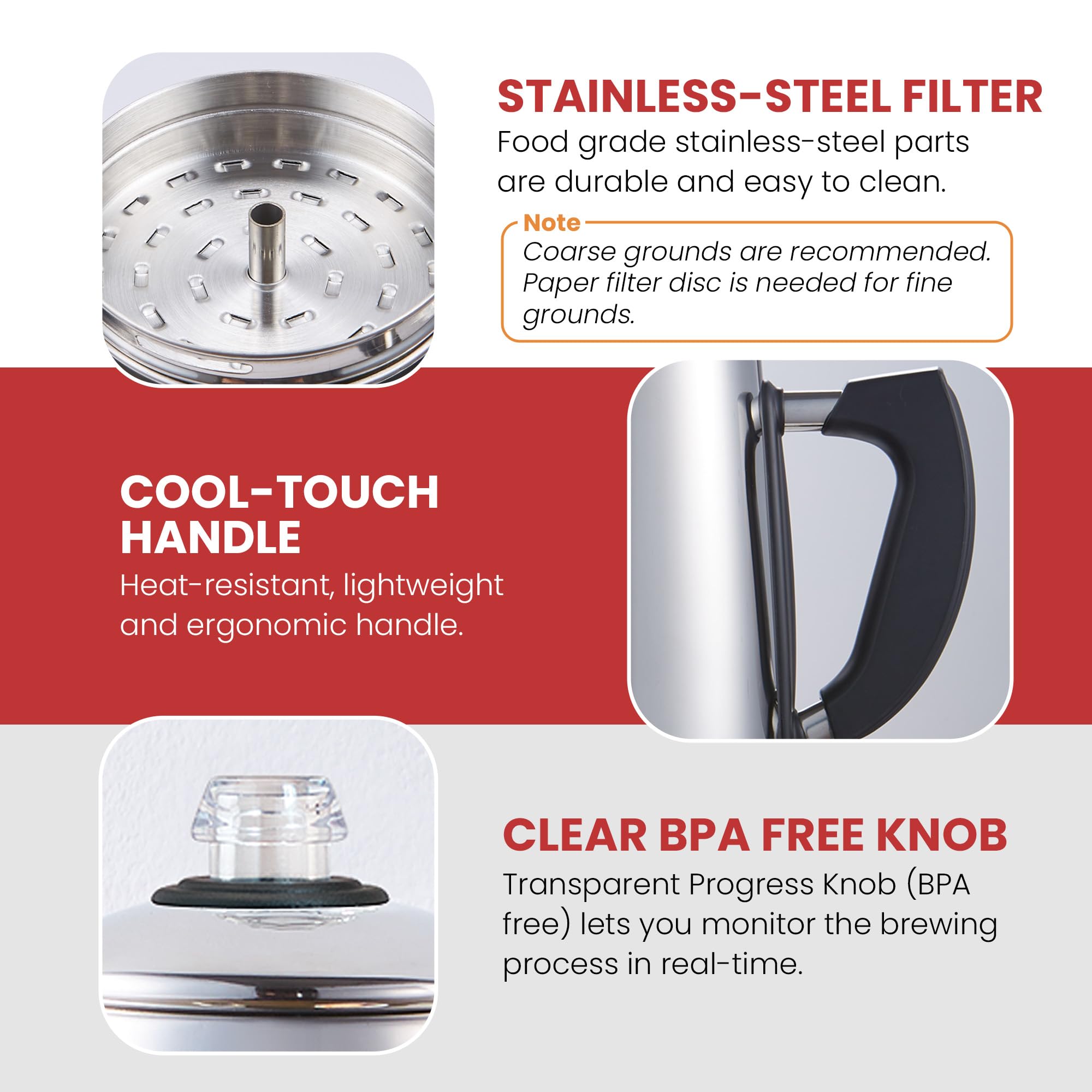 Coffee filter basket and interior on Elite Gourmet percolator
