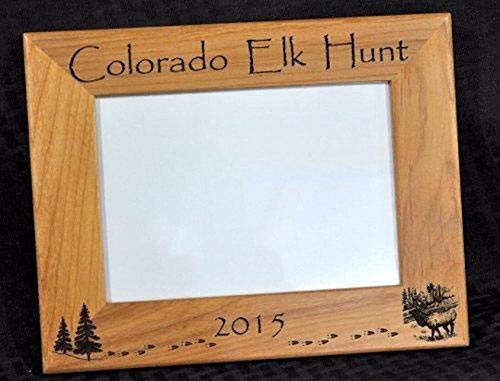Elk Hunter Gift frame with easel back and hanging clips