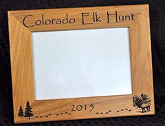 Elk Hunter Gift frame with easel back and hanging clips