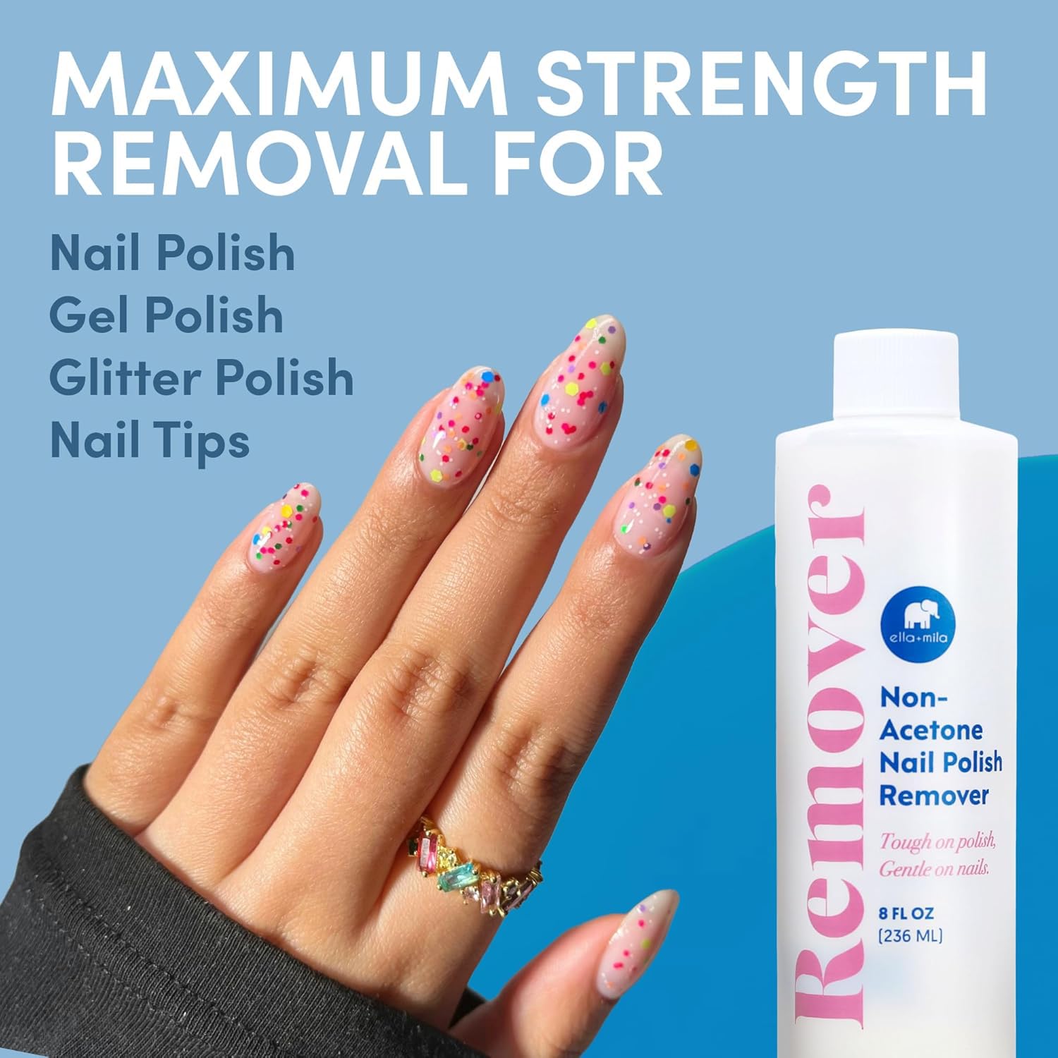 ella+mila light scent acetone-free polish remover