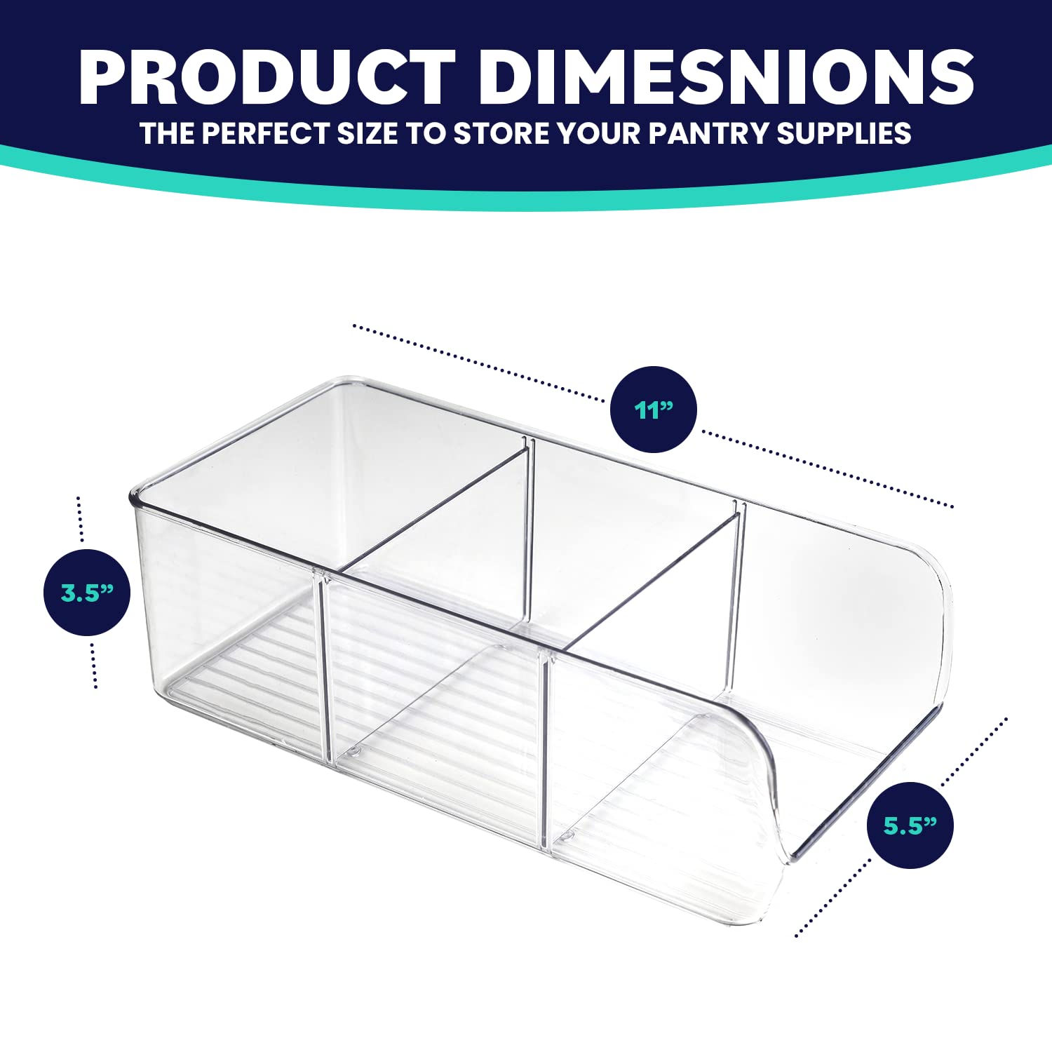 Clear plastic bins for condiments and snacks