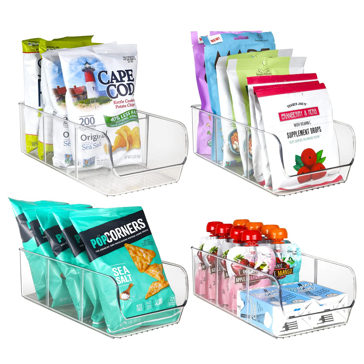 ELTOW snack organizer open front design with 3 compartments