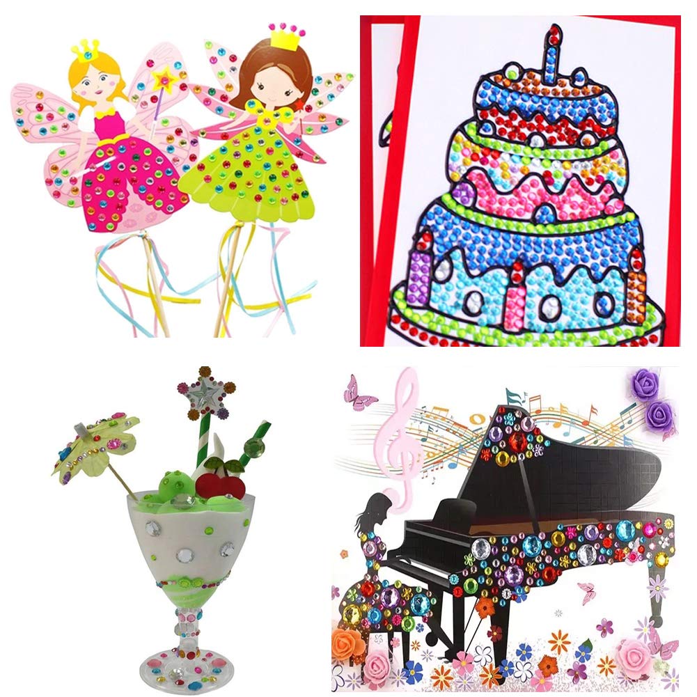Elwish gem stickers multicolor self adhesive pack
