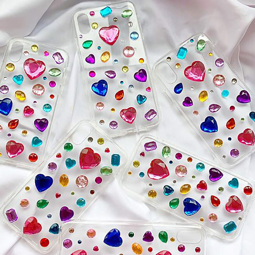 Oval 15x10mm jewel sticker multicolor pack