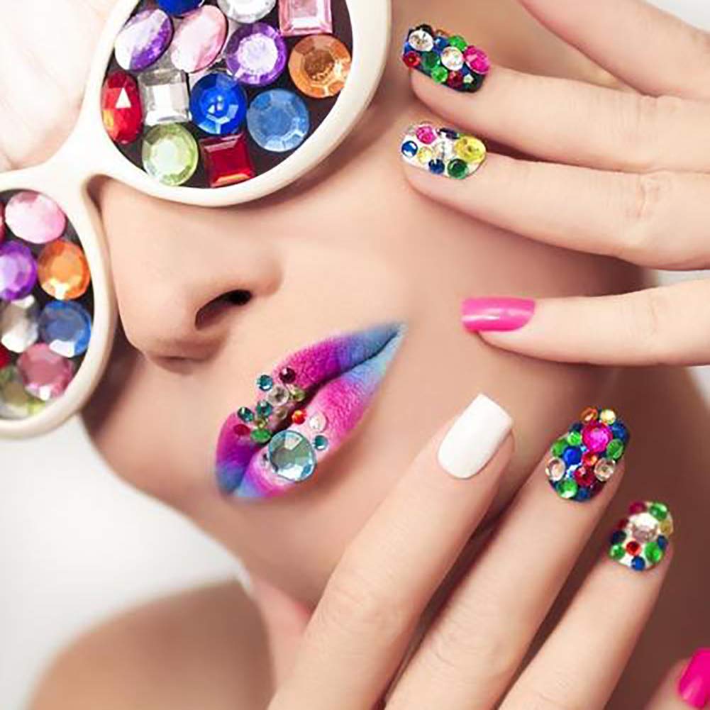 Square 8mm jewel sticker assortment