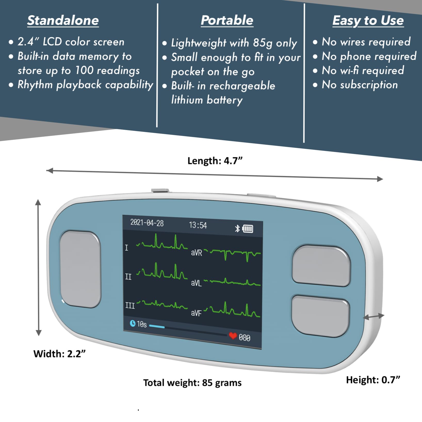 EMAY 6L ECG monitor compatibility with PC and mobile