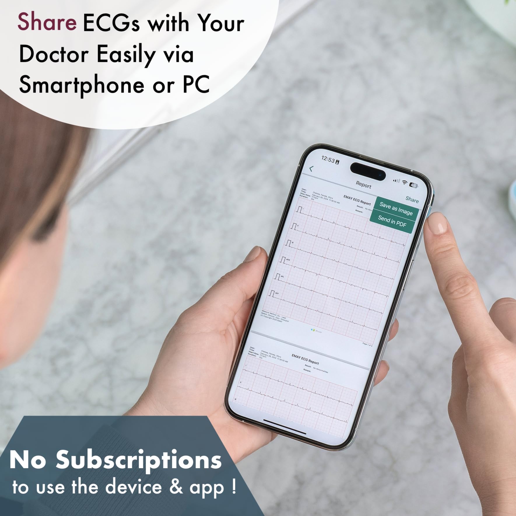 EMAY 6L ECG monitor 6-channel recording capability
