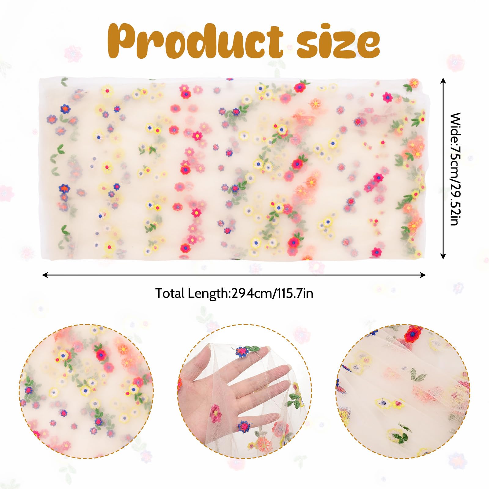 Polyester multicolor table runner for spring decor