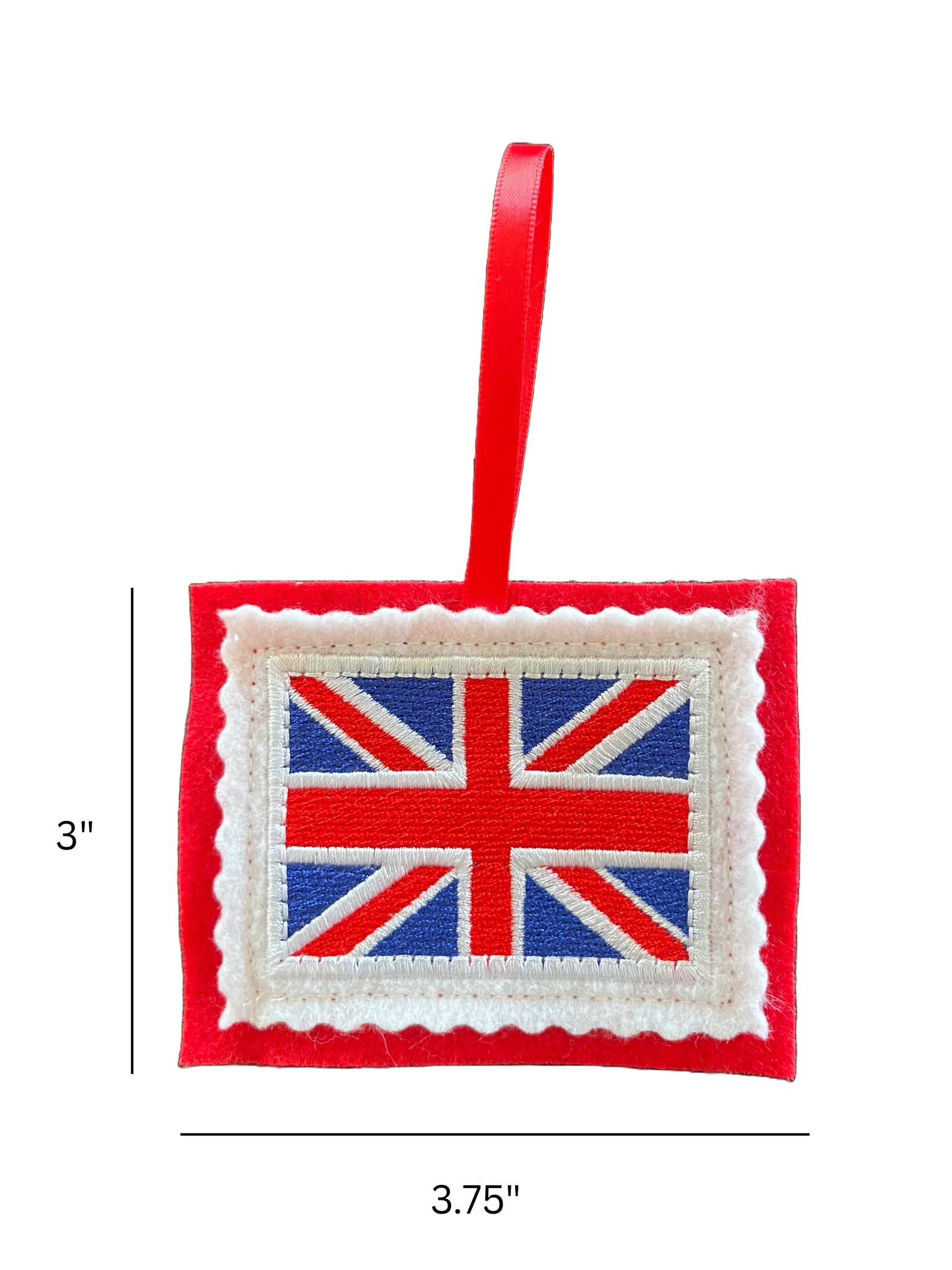 Embroidered felt ornament handmade in the USA