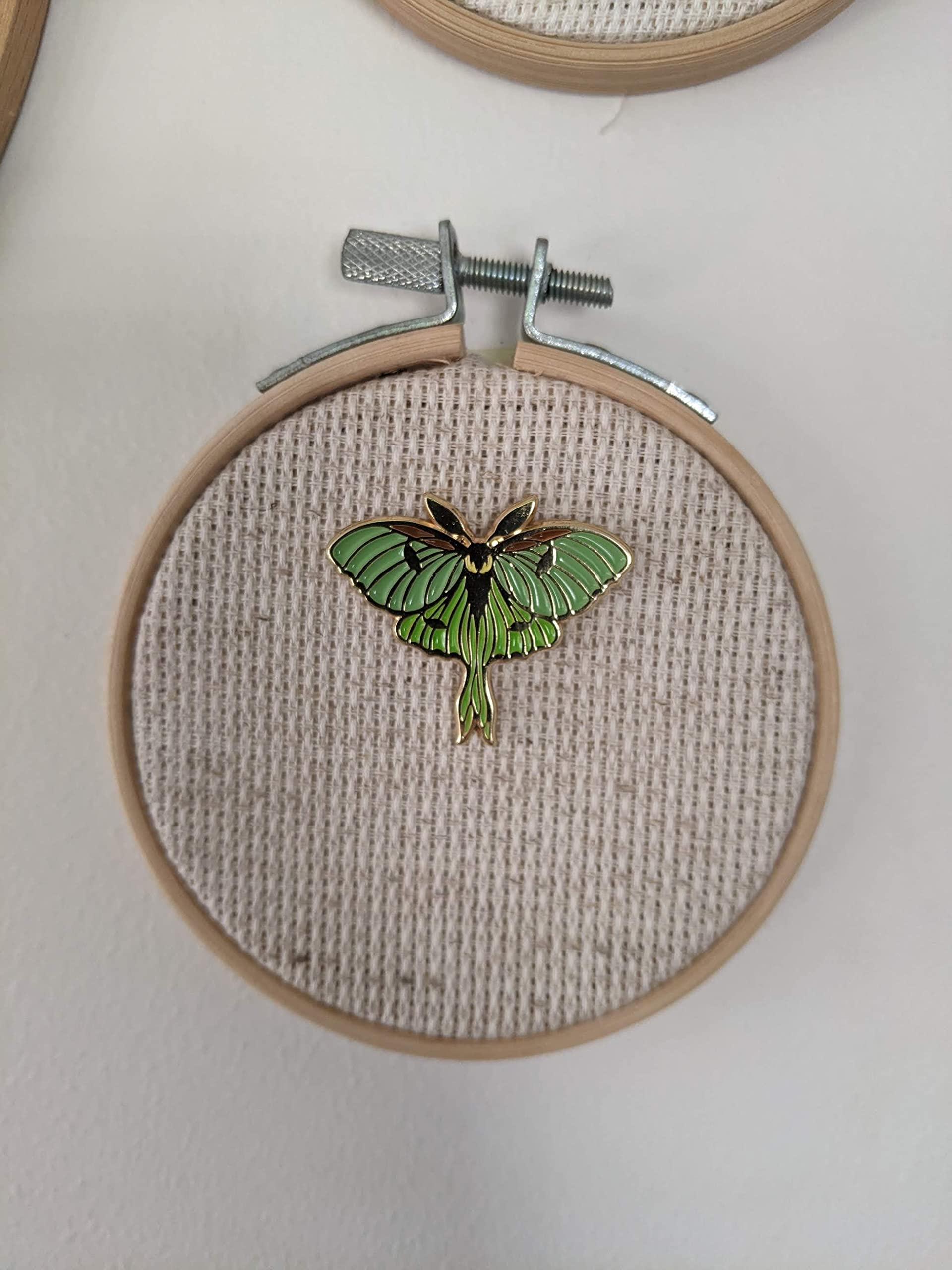 Pastel Luna Moth Needle Minder magnets back view