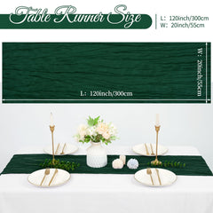 Bohemian Romantic style cheesecloth runner emerald green by XLEUDTER
