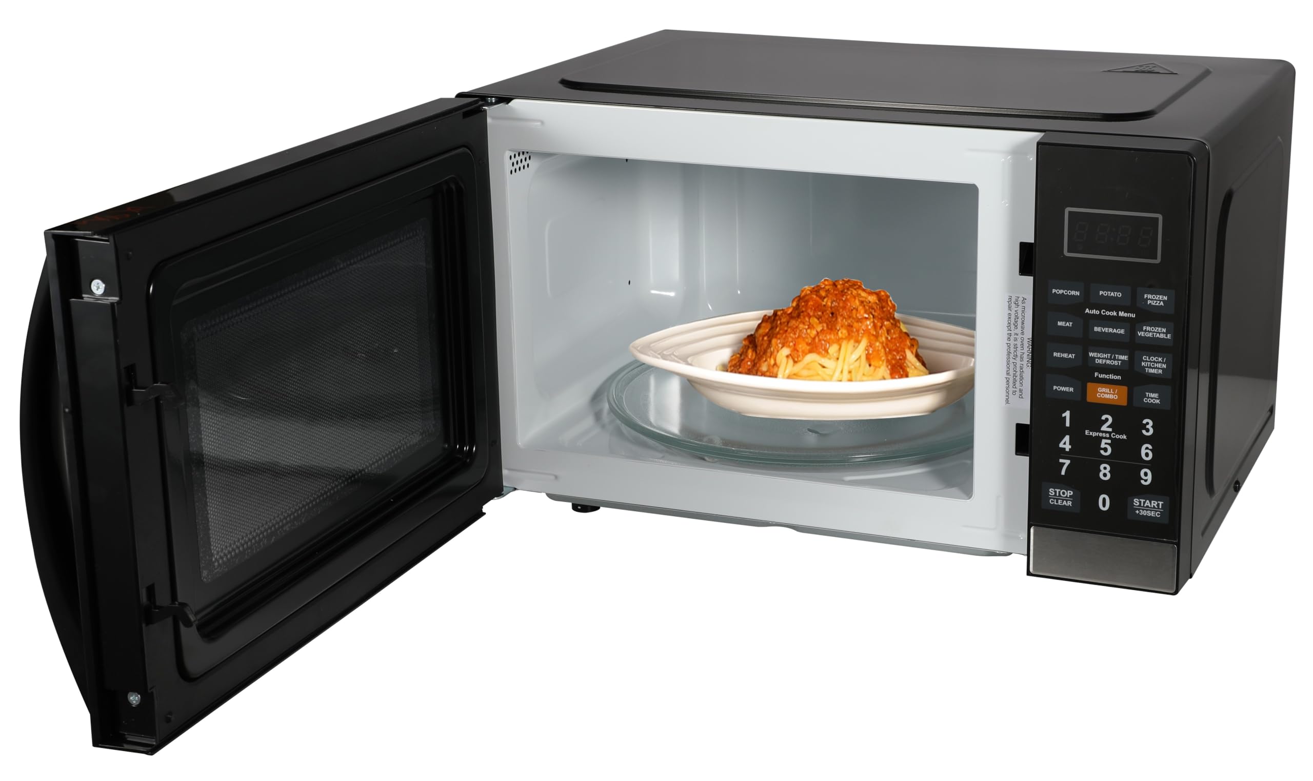 9 preset cooking options and defrost in Emerson MWG1191SB