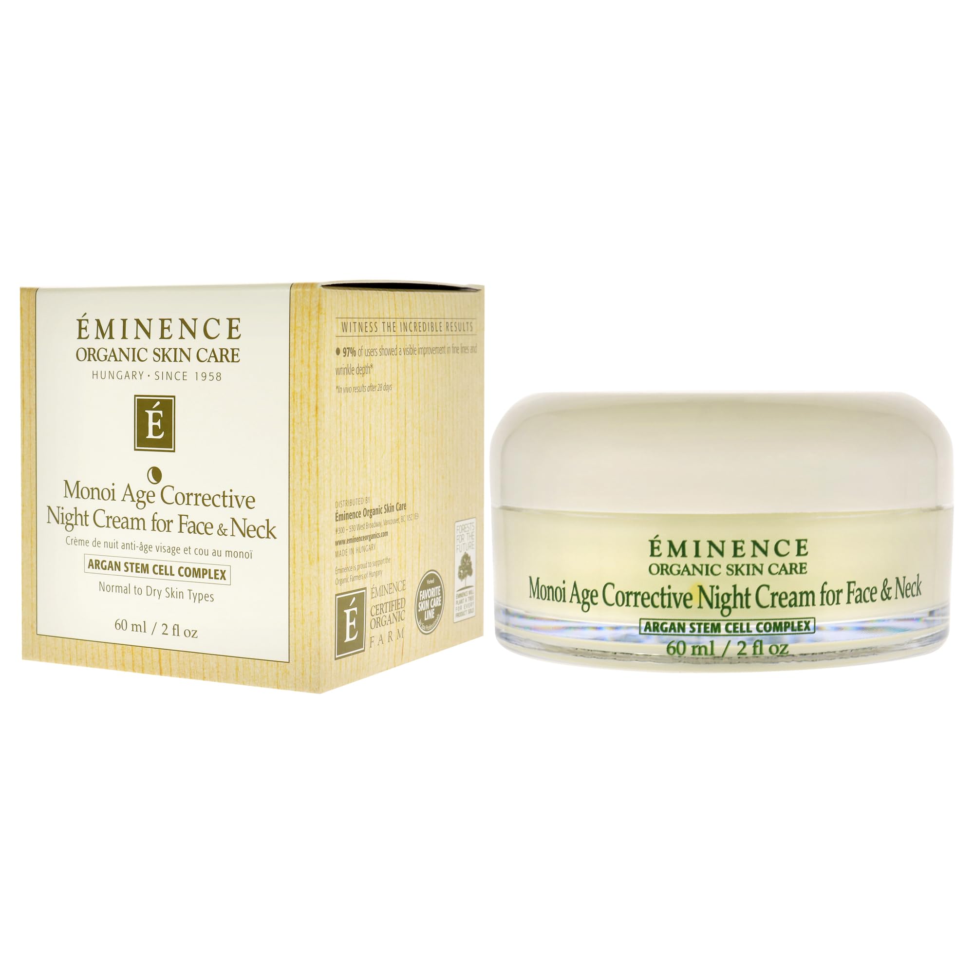 Normal to dry skin night cream Eminence Monoi container