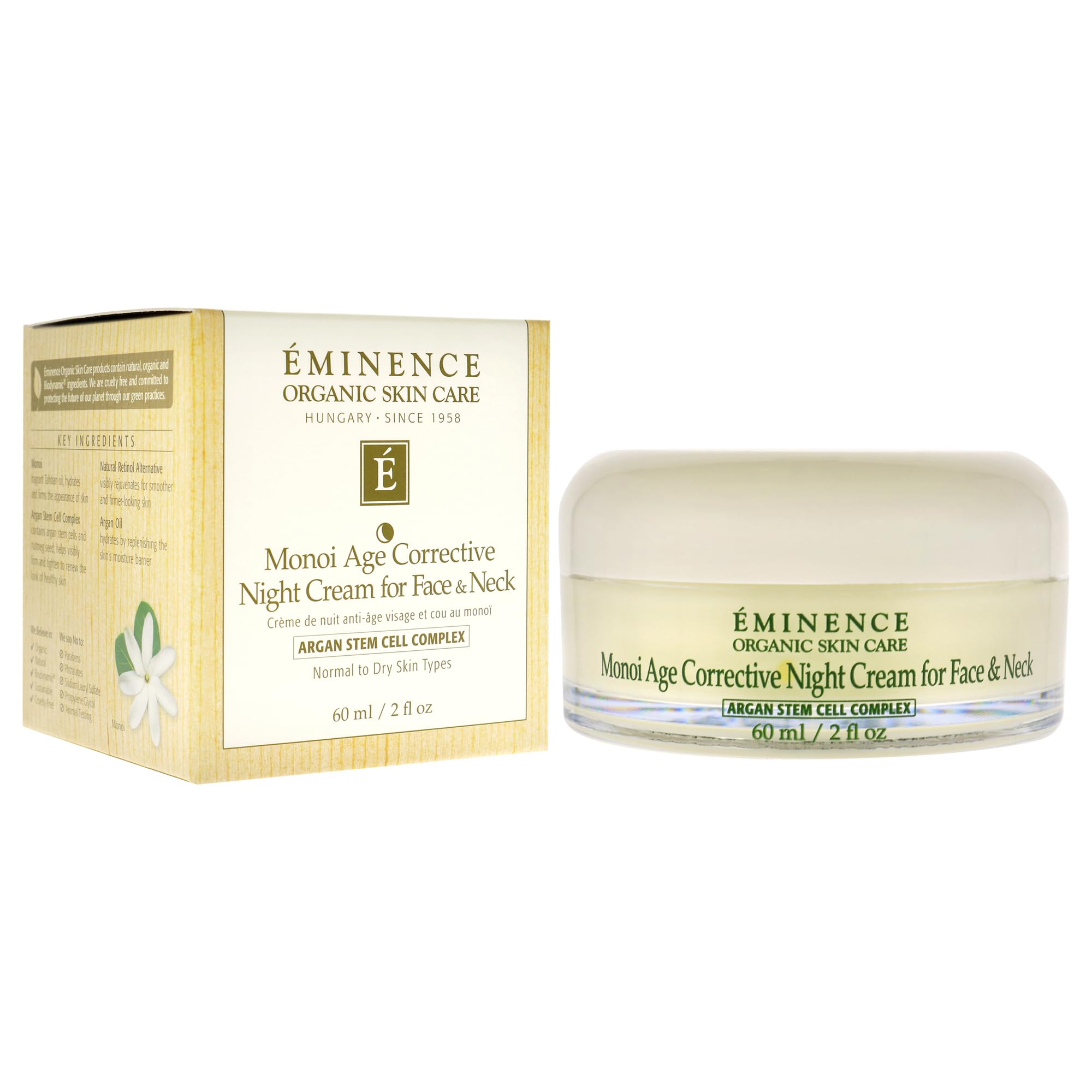 Face and neck night cream by Eminence Monoi packaging