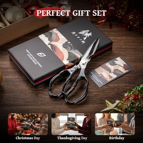 Emojoy Kitchen Scissors for poultry herbs fish and nuts
