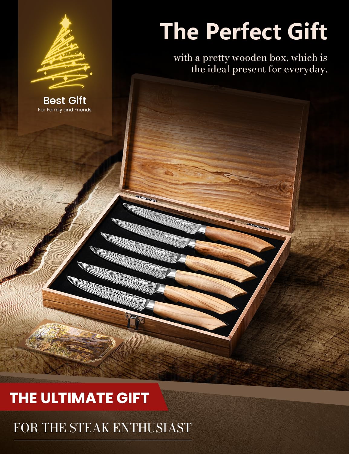 Edge polished to 14-16 degrees Emojoy steak knife